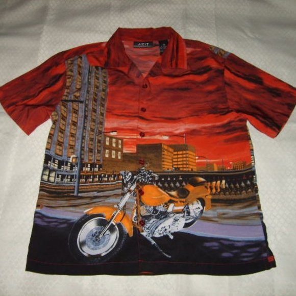 Shirt Motorcycle Men's M/Women's Too Colorful Front & Back Print J/E/T - Picture 2 of 8